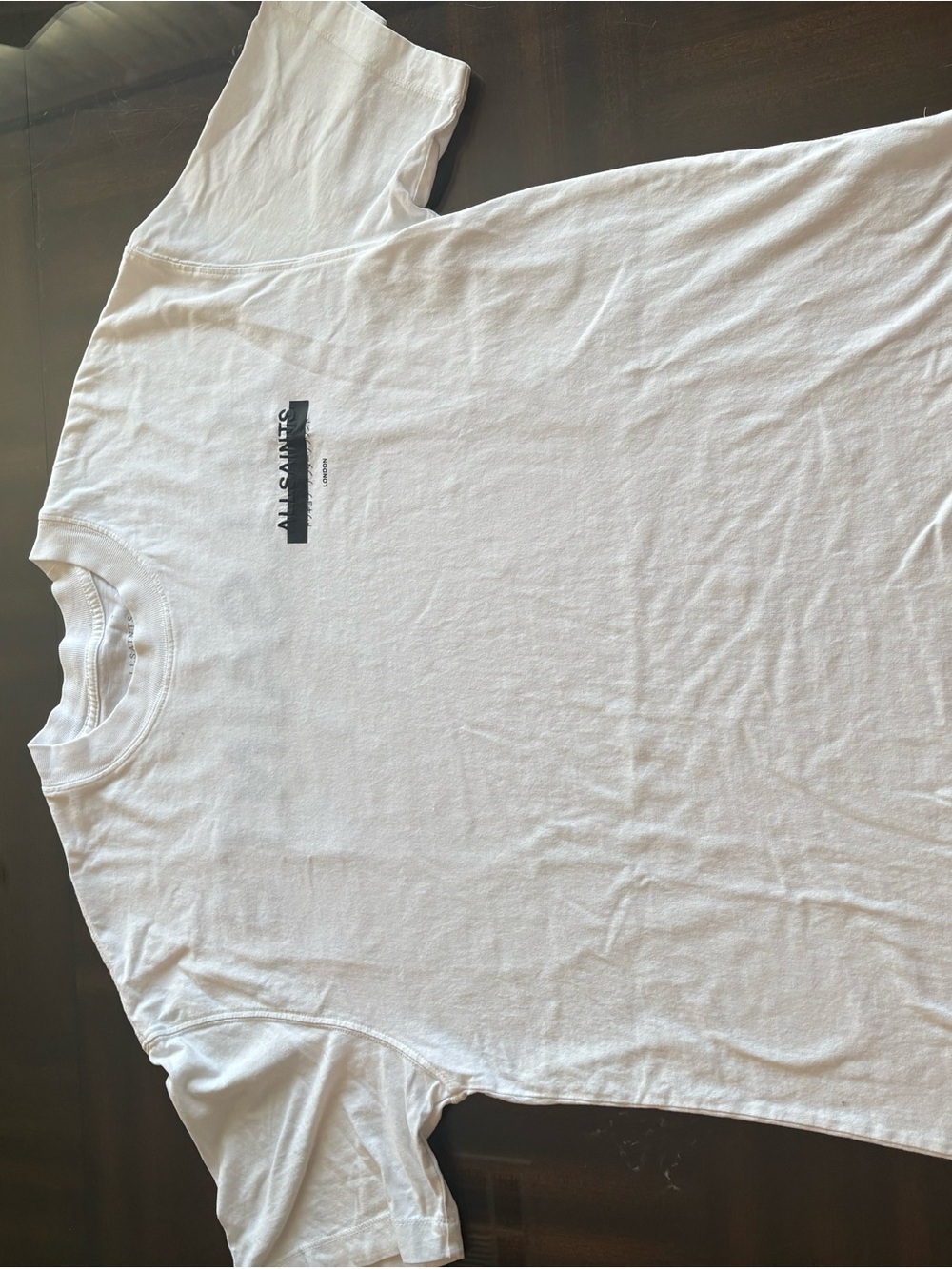 All Saints White Logo Crew Neck T-Shirt